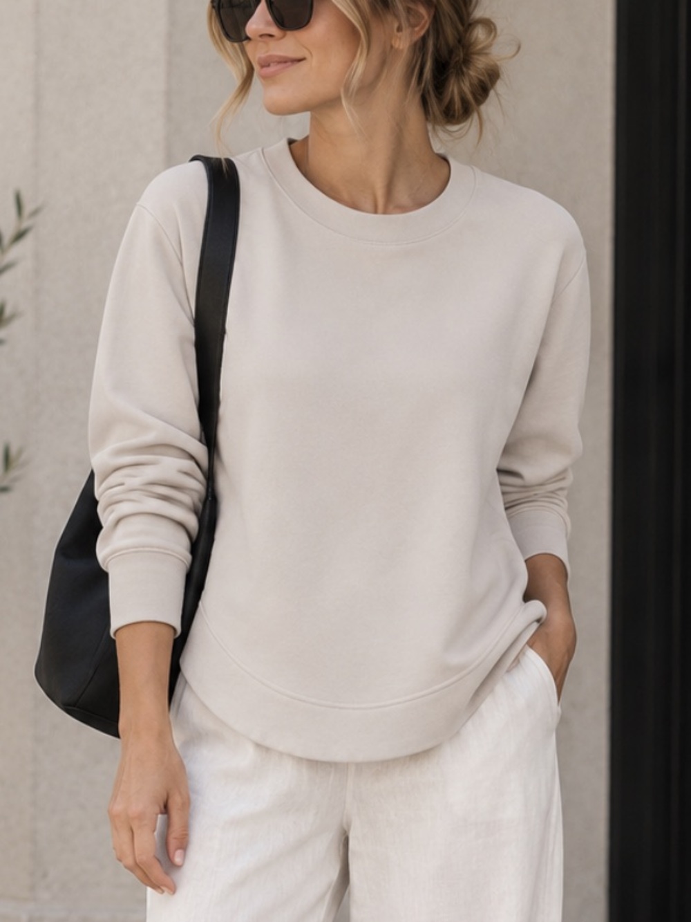 Burberry London Curved Hem Crewneck Sweatshirt